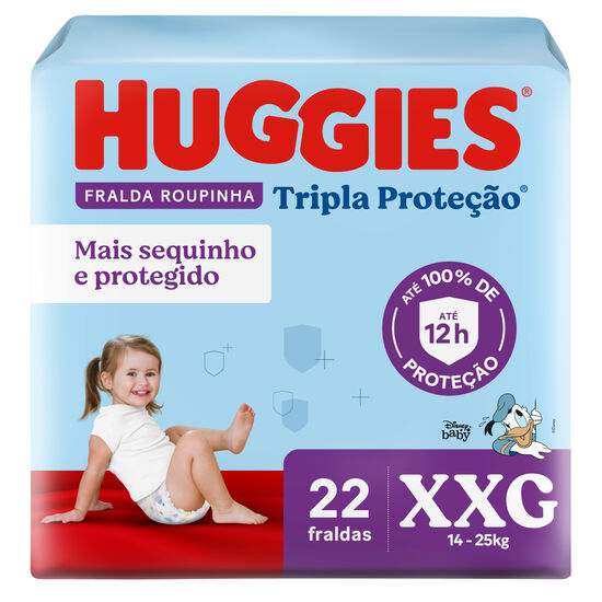 Fralda Huggies Tripla Proteção Roupinha XXG - 22 fraldas